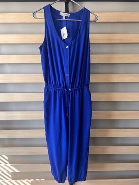 GUESS Cobalt Blue Sleeveless Midi Jumpsuit